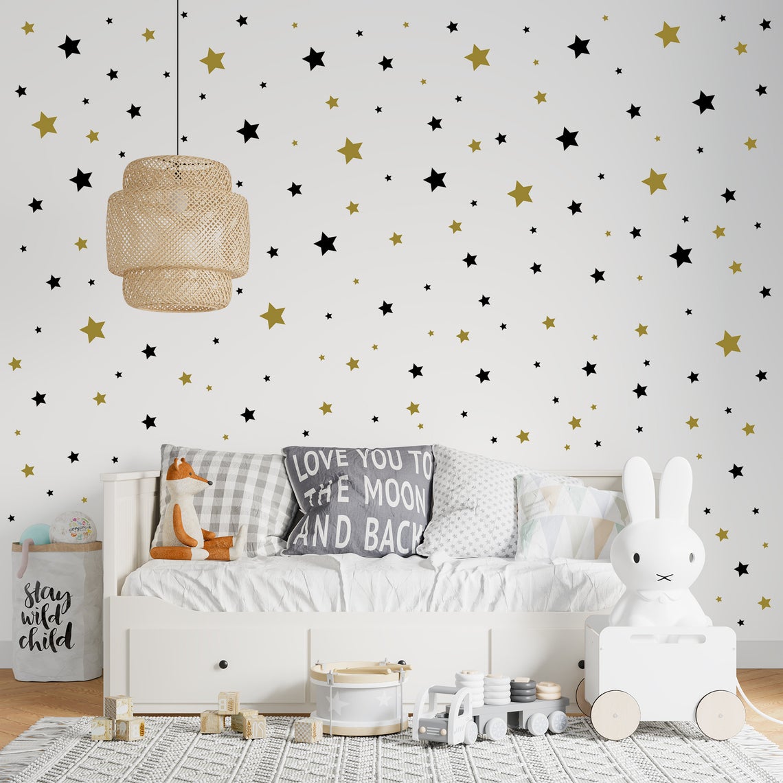Baby Nursery Ideas - Karikatür 65 Adet Yıldız Duvar Sticker