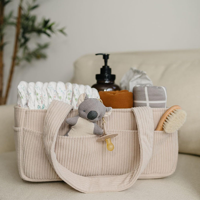 Baby Nursery Handles - Büyük Kapasiteli Katlanabilir Kadife Bebek Bezi