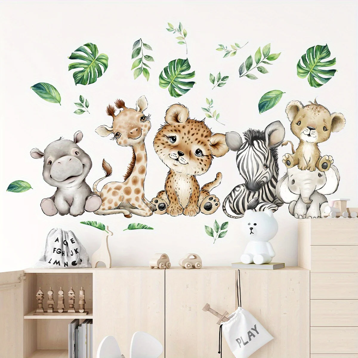 Baby Nursery Wall Mural - 1 adet karikatür sevimli su aygırı