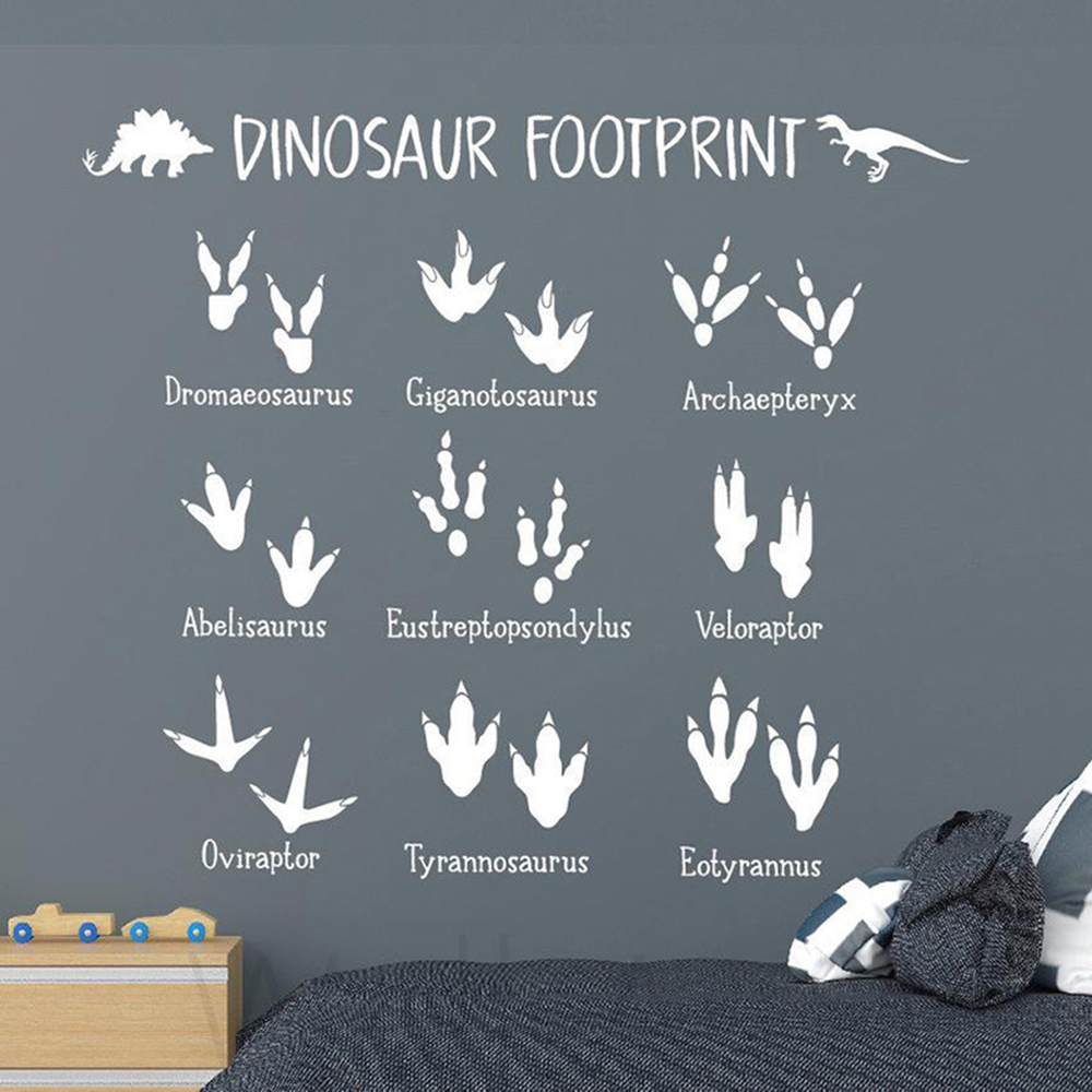 Baby Nursery Panelling - Karikatür Dinozor Ayak Izi Pençe Duvar