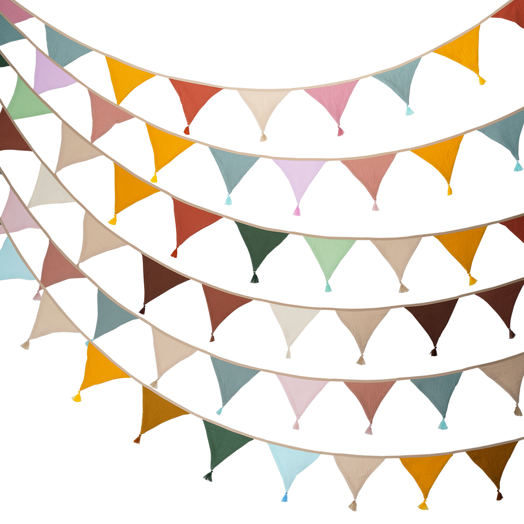 Baby Nursery Ideas - 2.6M/8.5FT kreş kumaş Bunting 10 üçgen