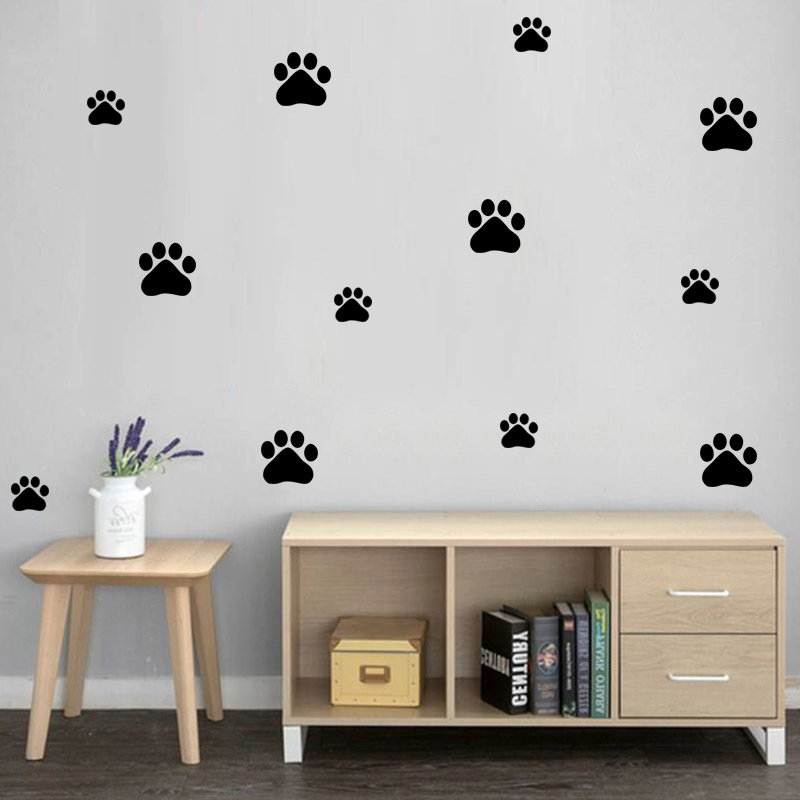 Baby Nursery Wall Mural - Karikatür köpek kedi yürüyüş pençe baskı
