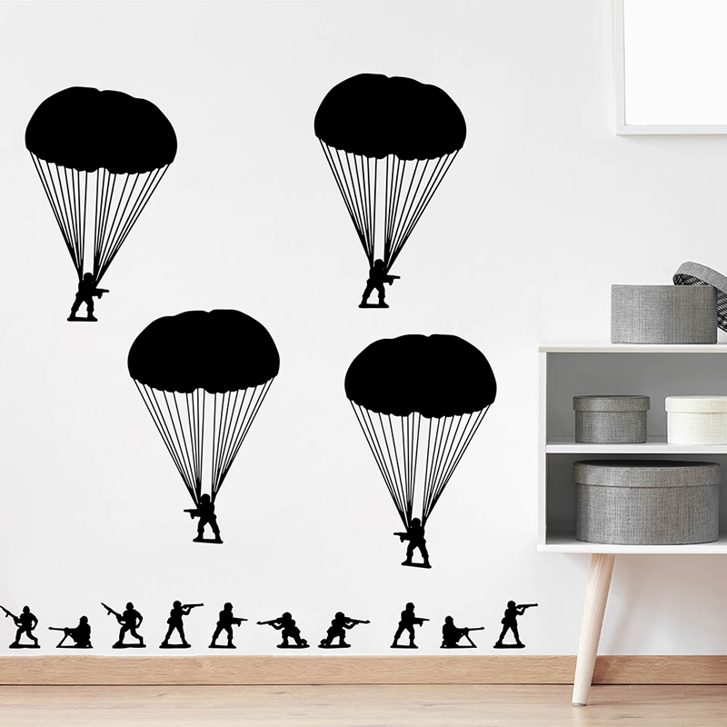 Baby Nursery Panelling - Ordu Erkekler Askerler Paraşütçüler Duvar Sticker