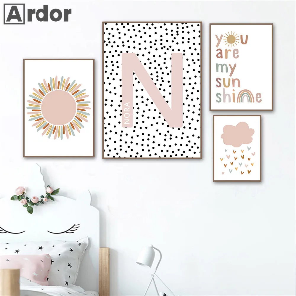 Baby Nursery You Are My Sunshine - Özel Ad Posterler Bebek Kreş Duvar