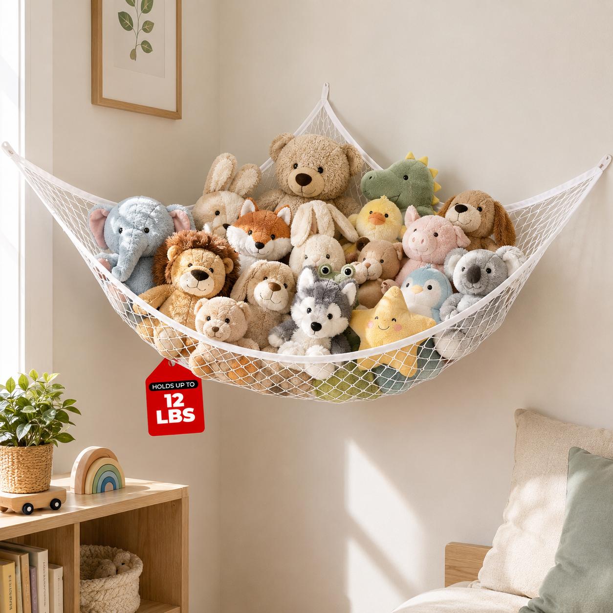 Baby Nursery Room - Fileli Oyuncak Saklama Hamağı Asılı Peluş