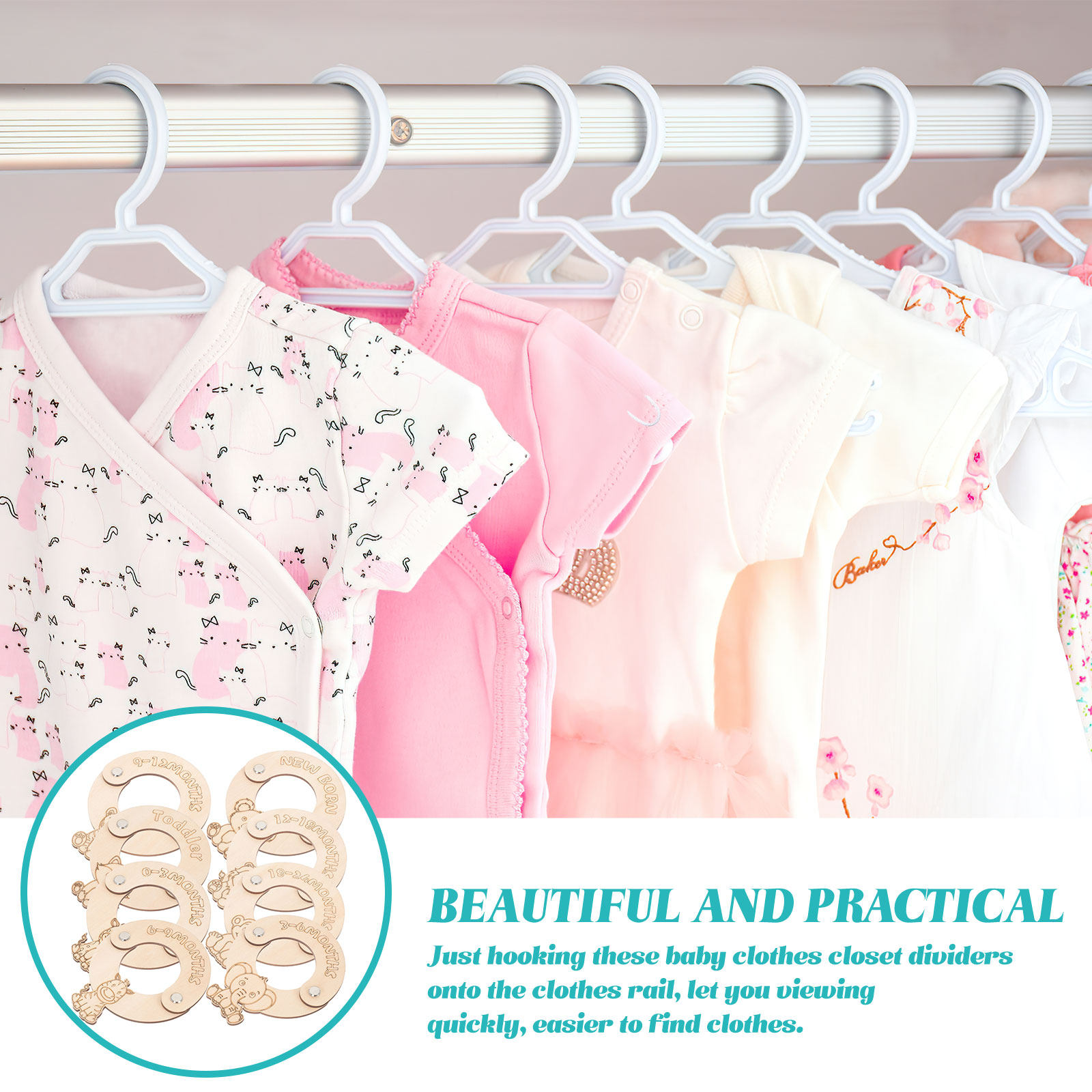 Baby Nursery Wardrobe - 8 Adet Bebek Dolabı Kıyafet Boyut