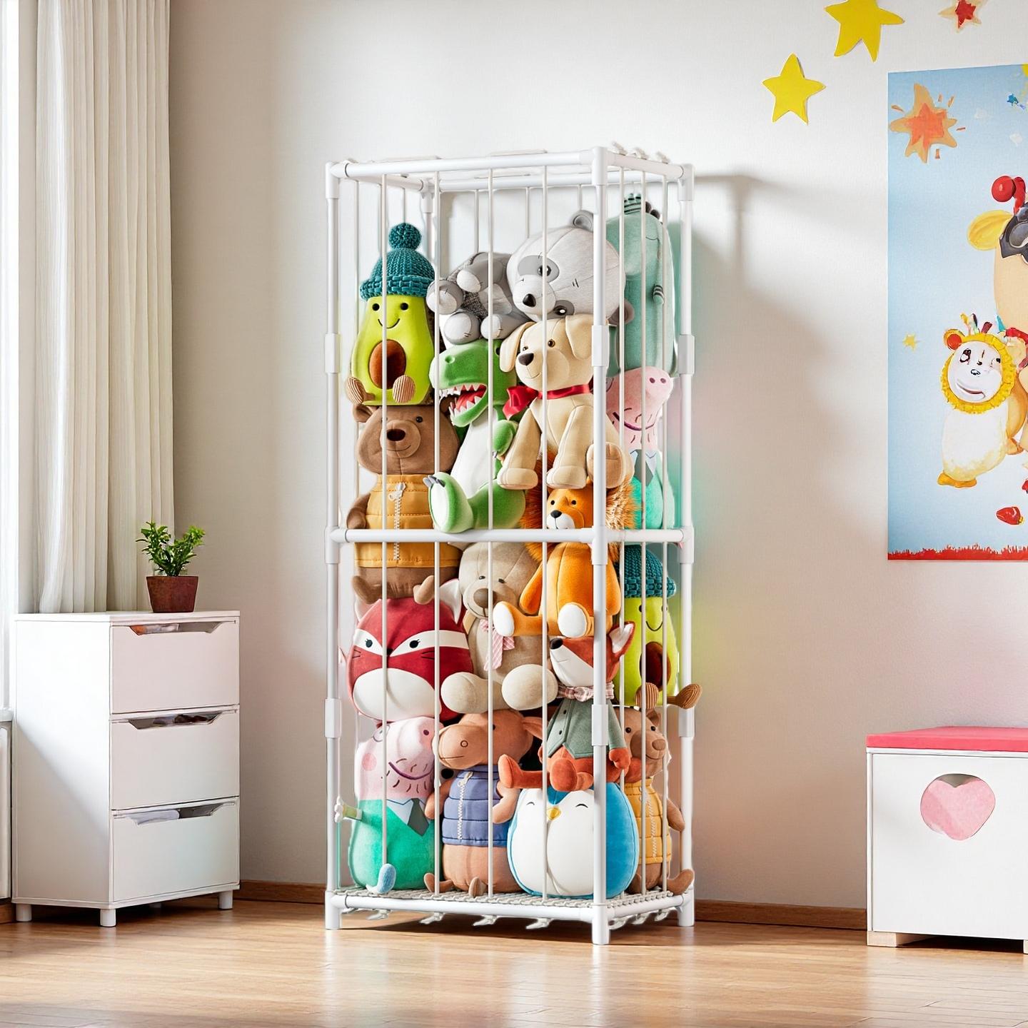 Baby Nursery Room - Dikey Peluş Oyuncak Saklama Düzenleyici, Hayvanat