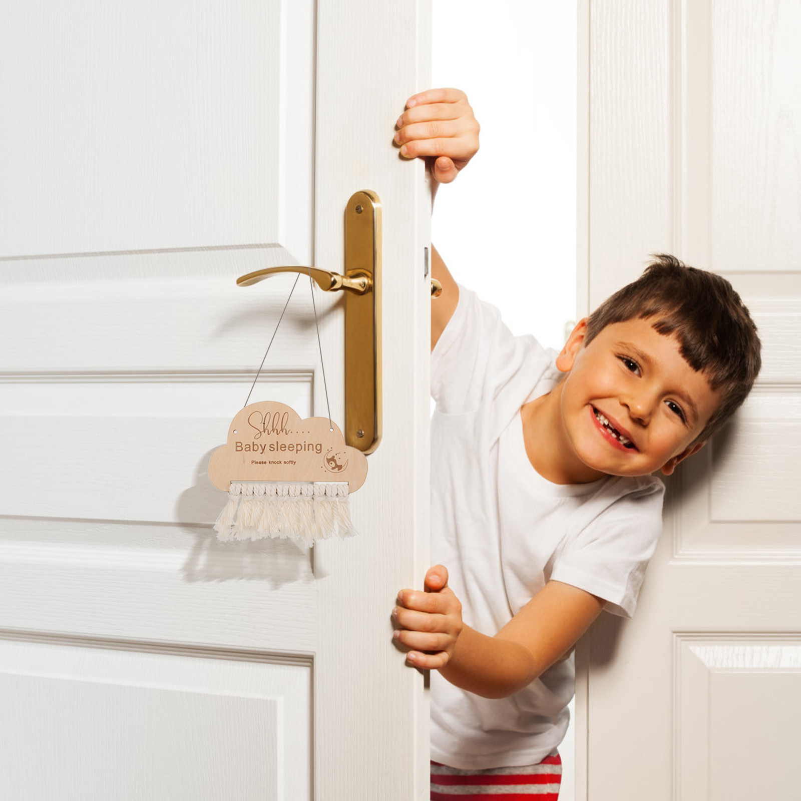 Baby Nursery Hangers - Ahşap Bebek Uyku Tabelası Kapı Süsü