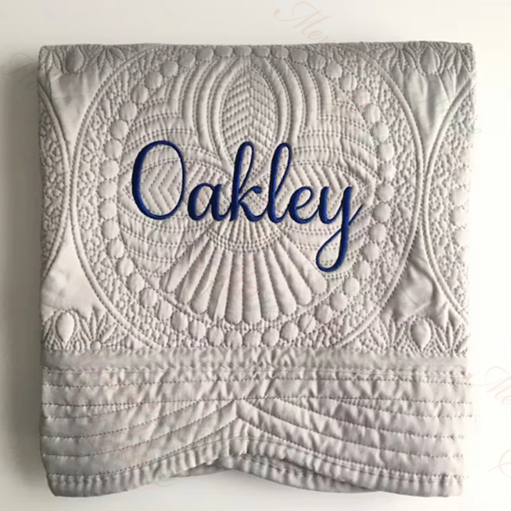 Baby Boy Nursery Quilt - Işlemeli adı bebek kreş yorgan özel