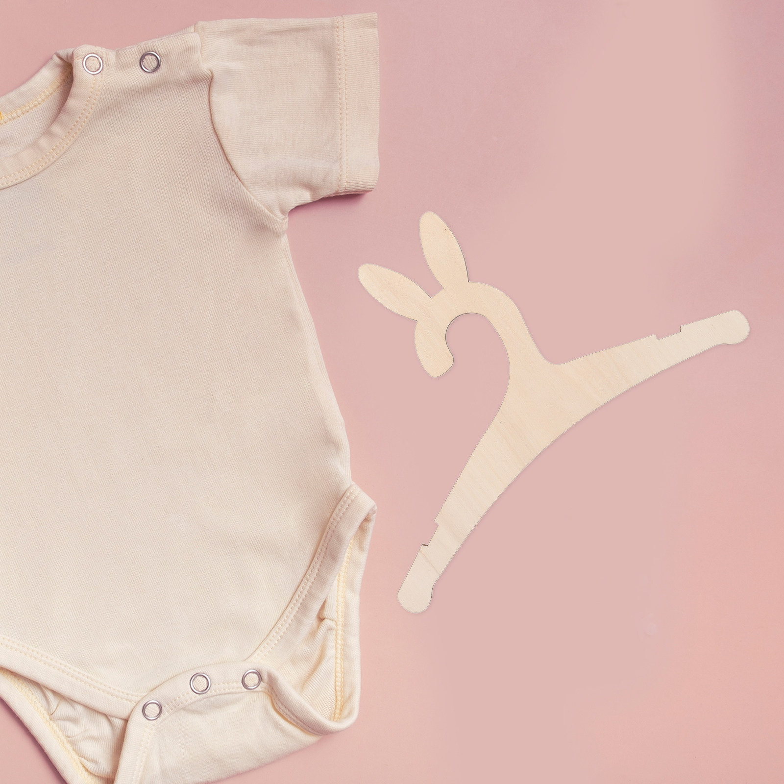 Baby Nursery Hangers - 5 Adet DIY Ahşap Bebek Elbise