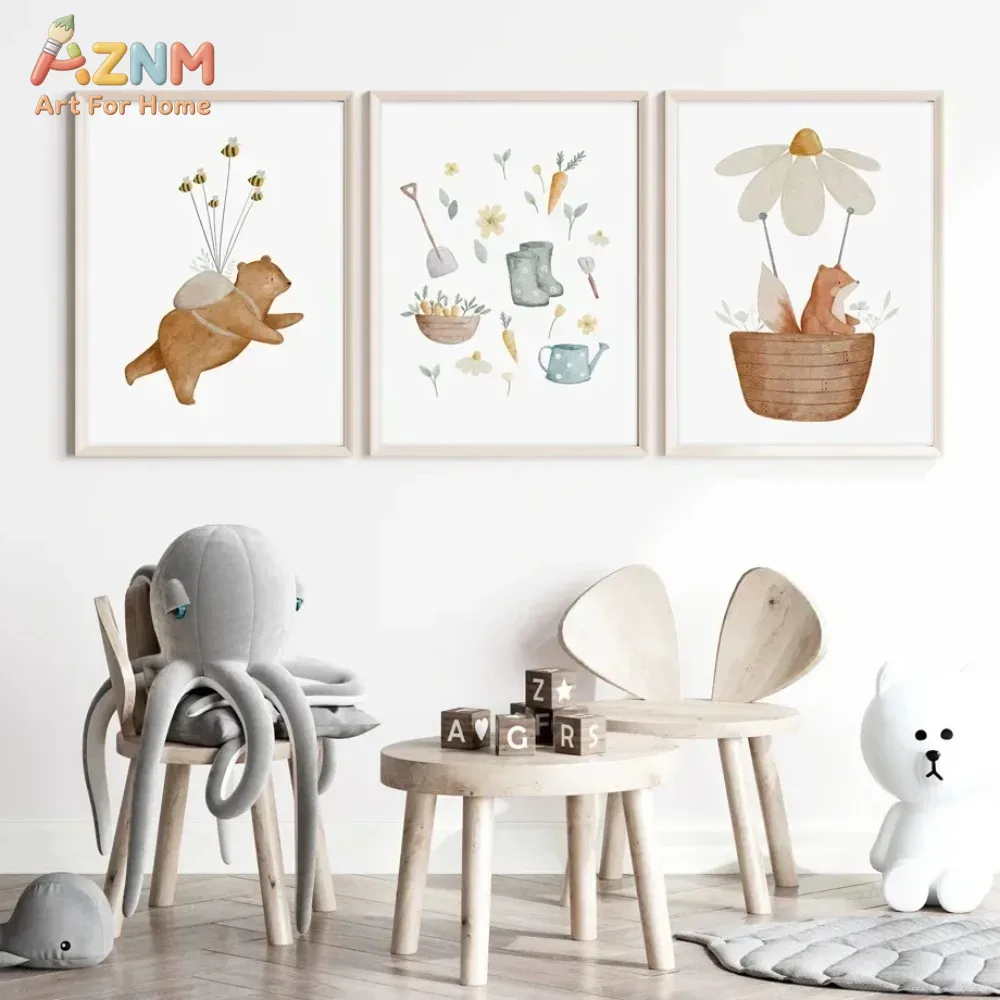 AZNM Suluboya Ayı Tilki Hayvan - Baby Nursery Frames incelemesi ve fiyatı