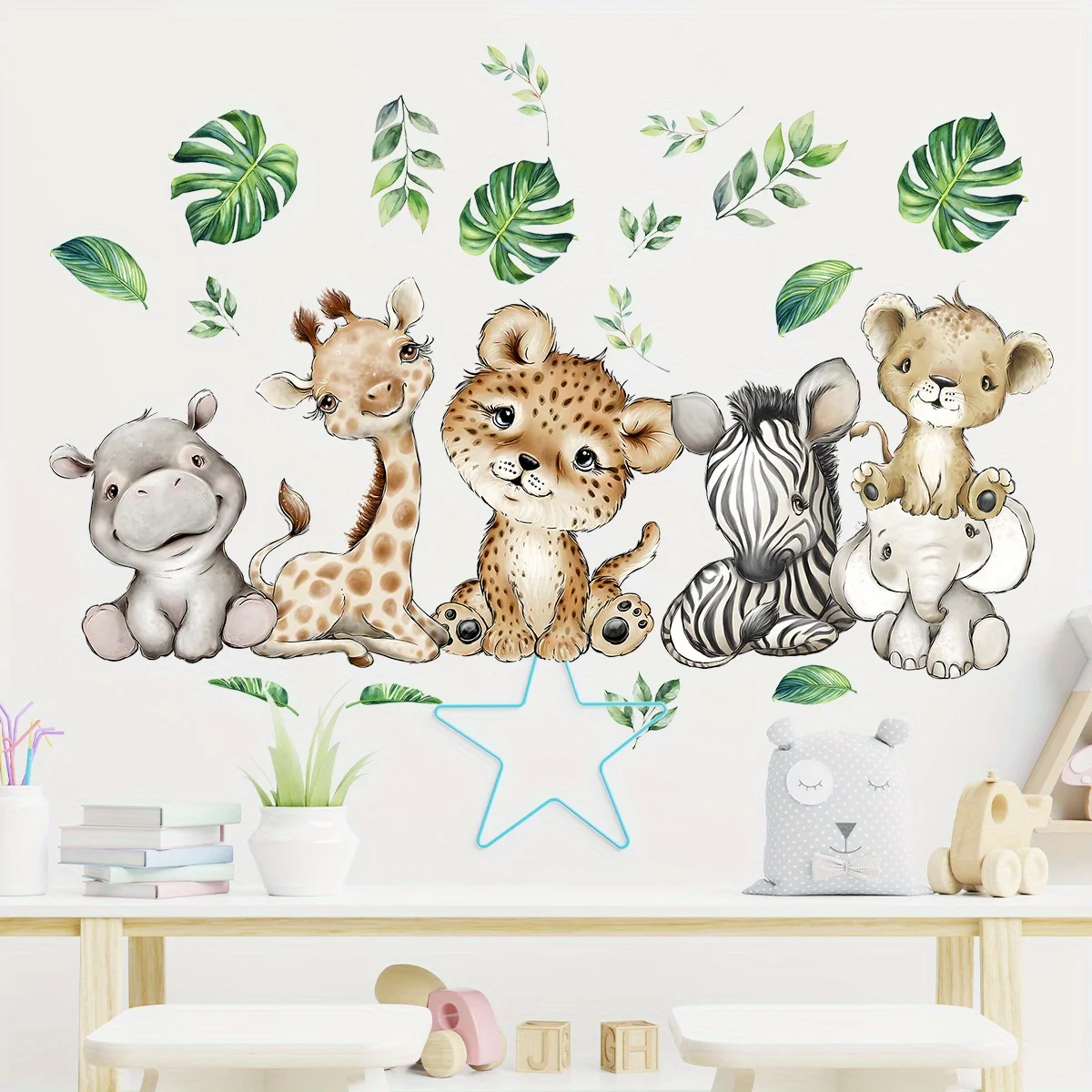 1 adet karikatür sevimli su ay - Baby Nursery Wall Mural incelemesi ve fiyatı