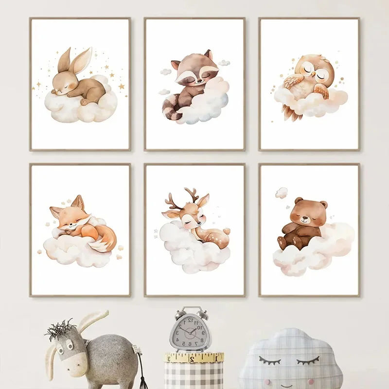 Karikatür Bulut Hayvan Tuval B - Baby Nursery Frames incelemesi ve fiyatı