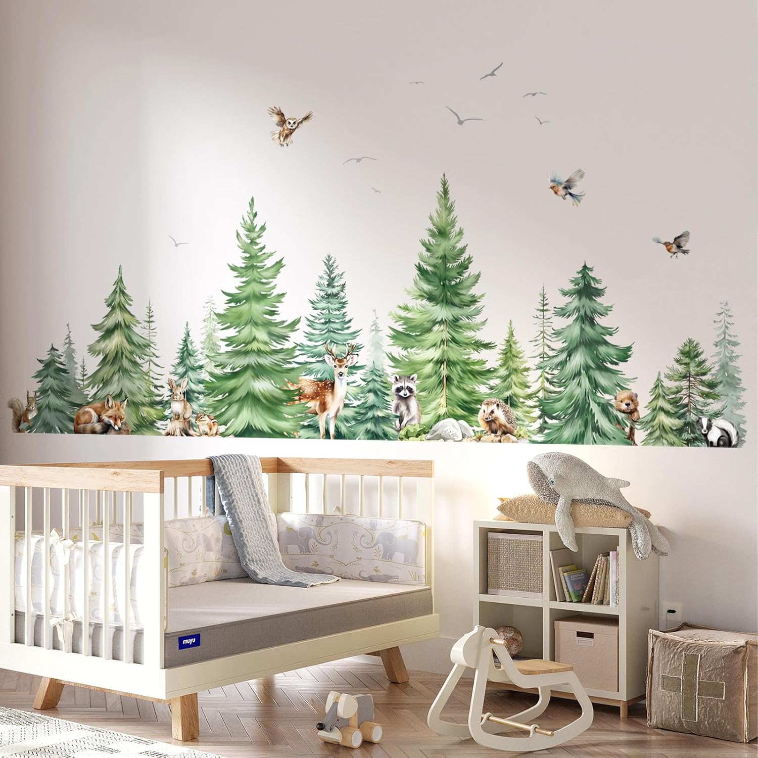 Büyük Suluboya Çam Ağacı Hayva - Baby Nursery Panelling incelemesi ve fiyatı