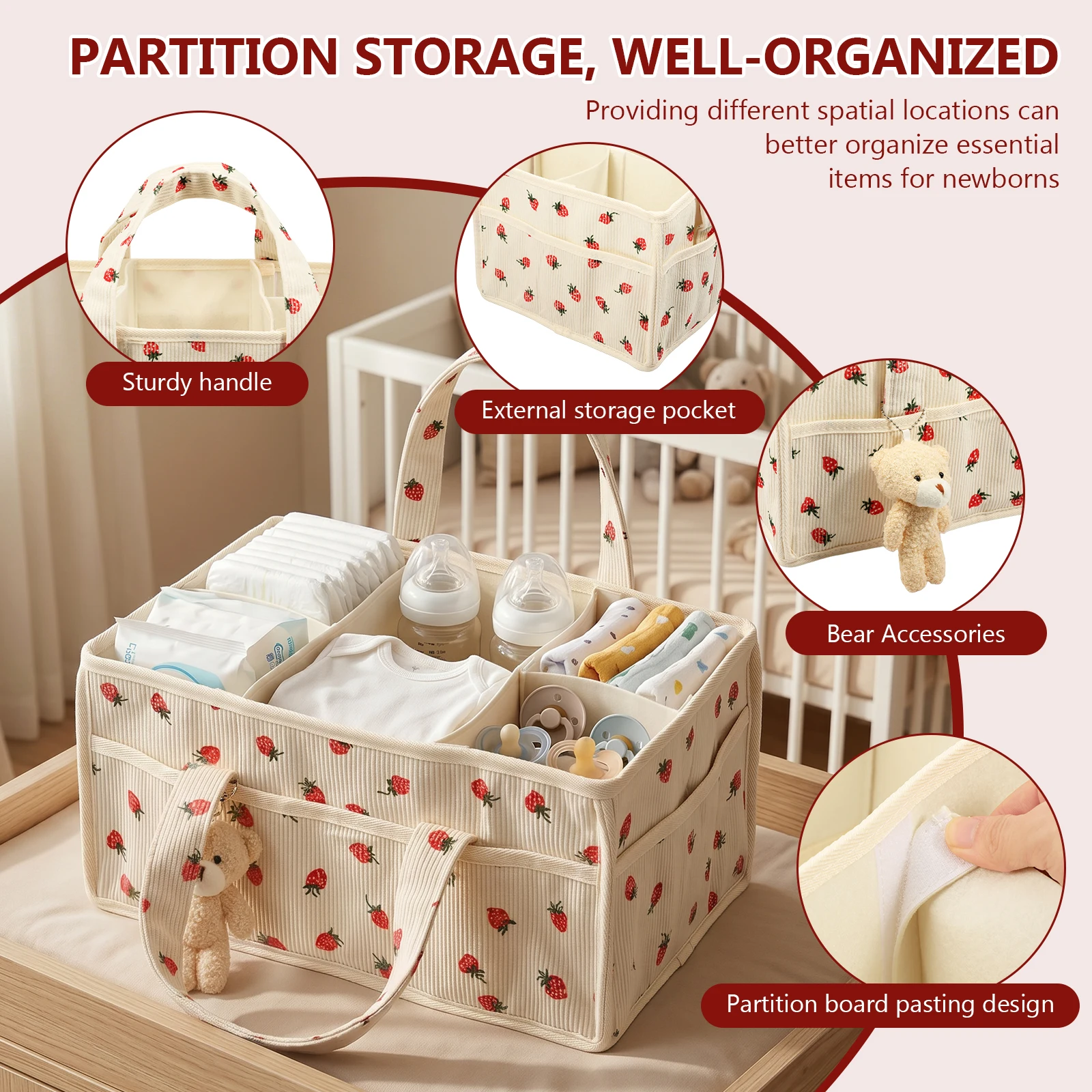 Bebek Bezi Mendil Sepeti Düzen - Baby Nursery Handles incelemesi ve fiyatı