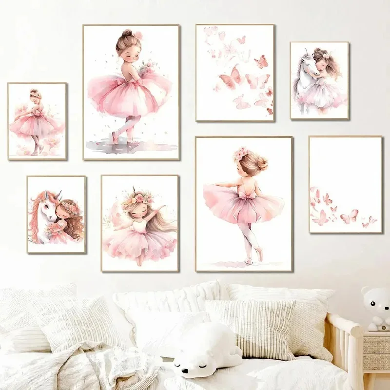 Pembe Balerin Kız Unicorn Kele - Baby Nursery Frames incelemesi ve fiyatı