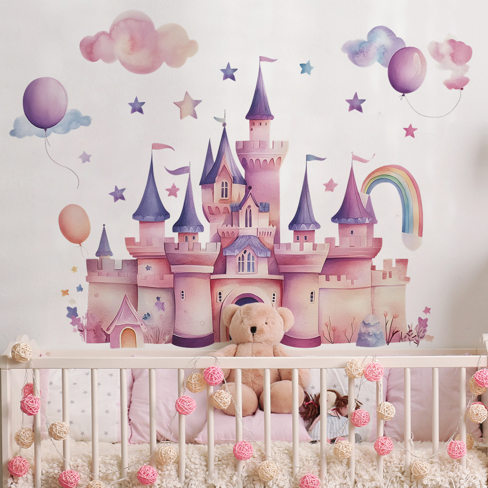 Pembe Kale Duvar Çıkartmaları  - Baby Nursery Wall Mural incelemesi ve fiyatı