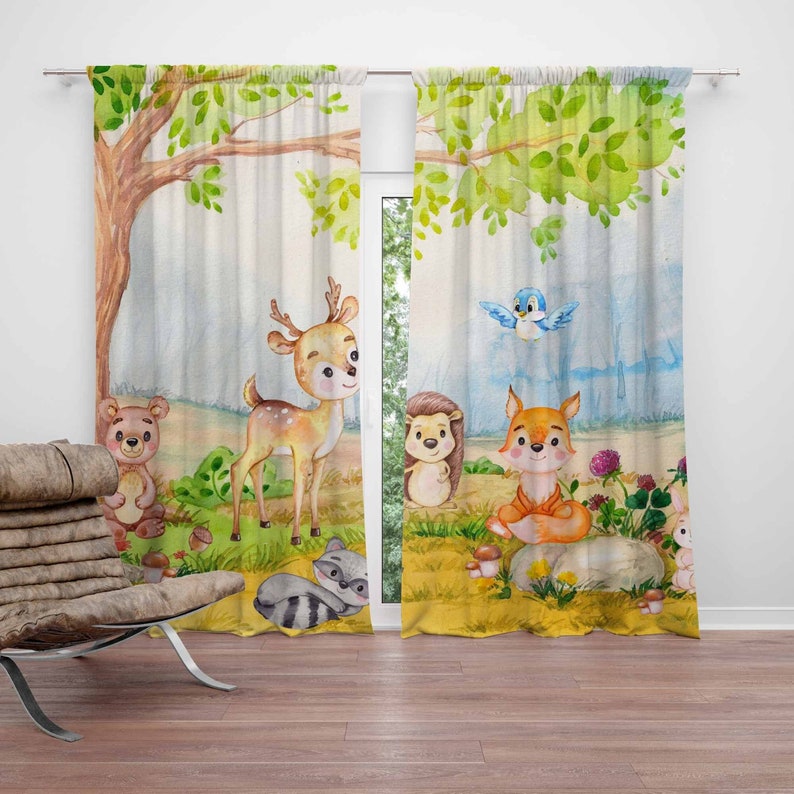 Orman Hayvanları Perdeleri Çoc - Baby Nursery Youtube incelemesi ve fiyatı