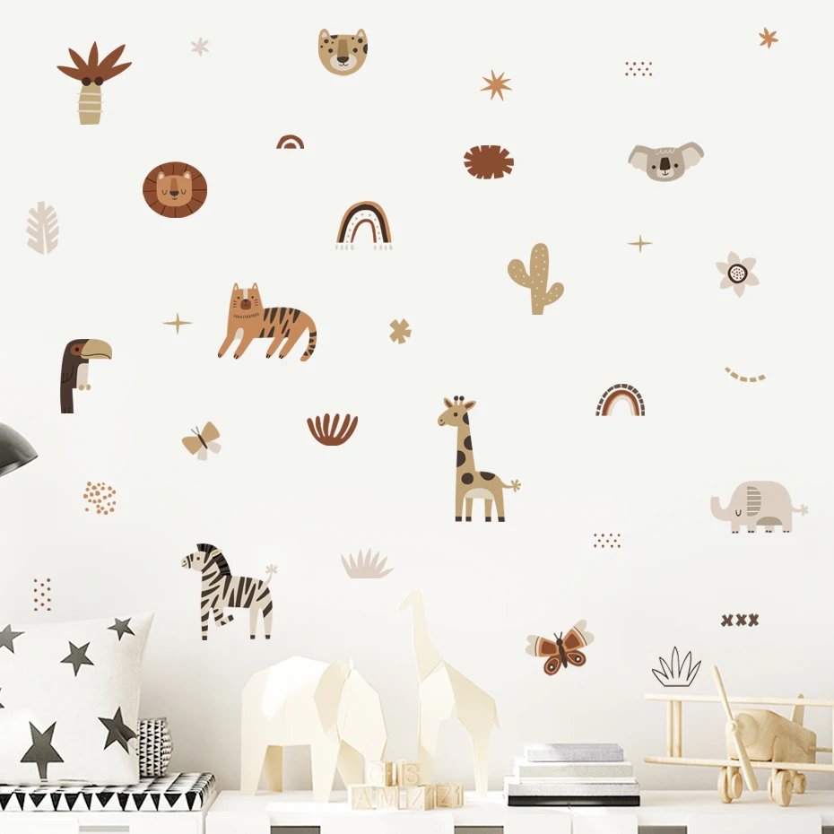 Karikatür Afrika Hayvanlar Fil - Baby Nursery Wall Mural incelemesi ve fiyatı