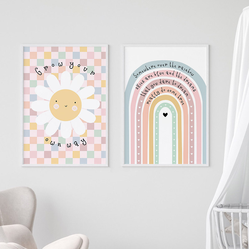 Güneş çiçek gökkuşağı bulut ka - Baby Nursery Room incelemesi ve fiyatı