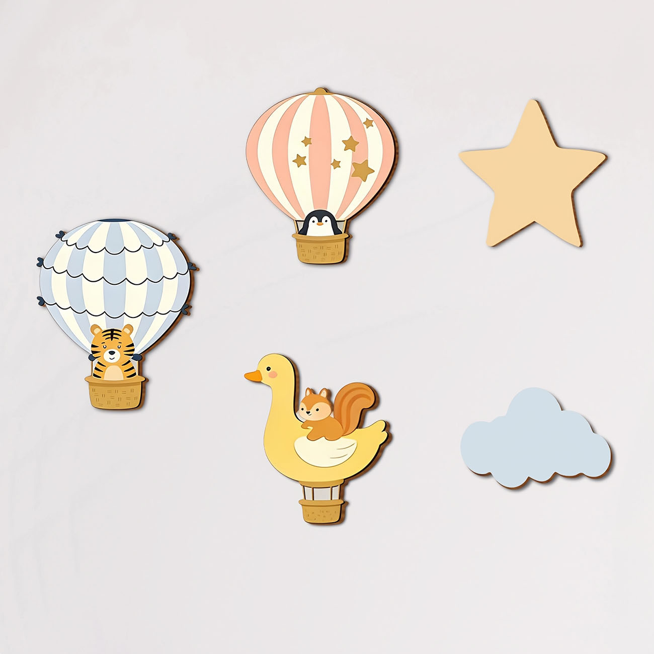5 Adet Hayvan Sıcak Hava Balon - Baby Nursery Wall Mural incelemesi ve fiyatı